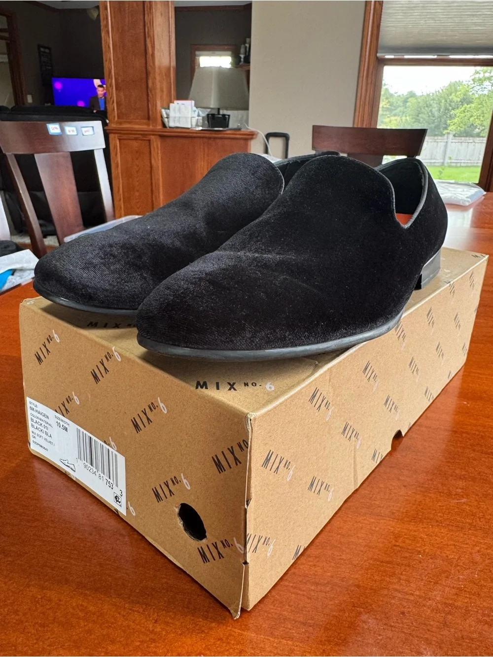 Mix No. 6 Haigen Men’s 10.5M Black Velvet Slip-On Dress Loafers w/ Box